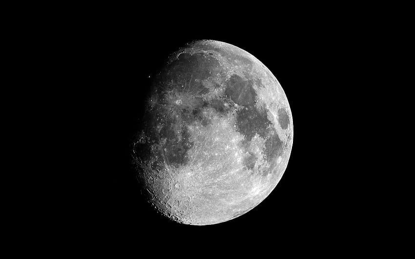 demi-lune noire Pleine Lune –, lune blanche et noire Fond d'écran HD