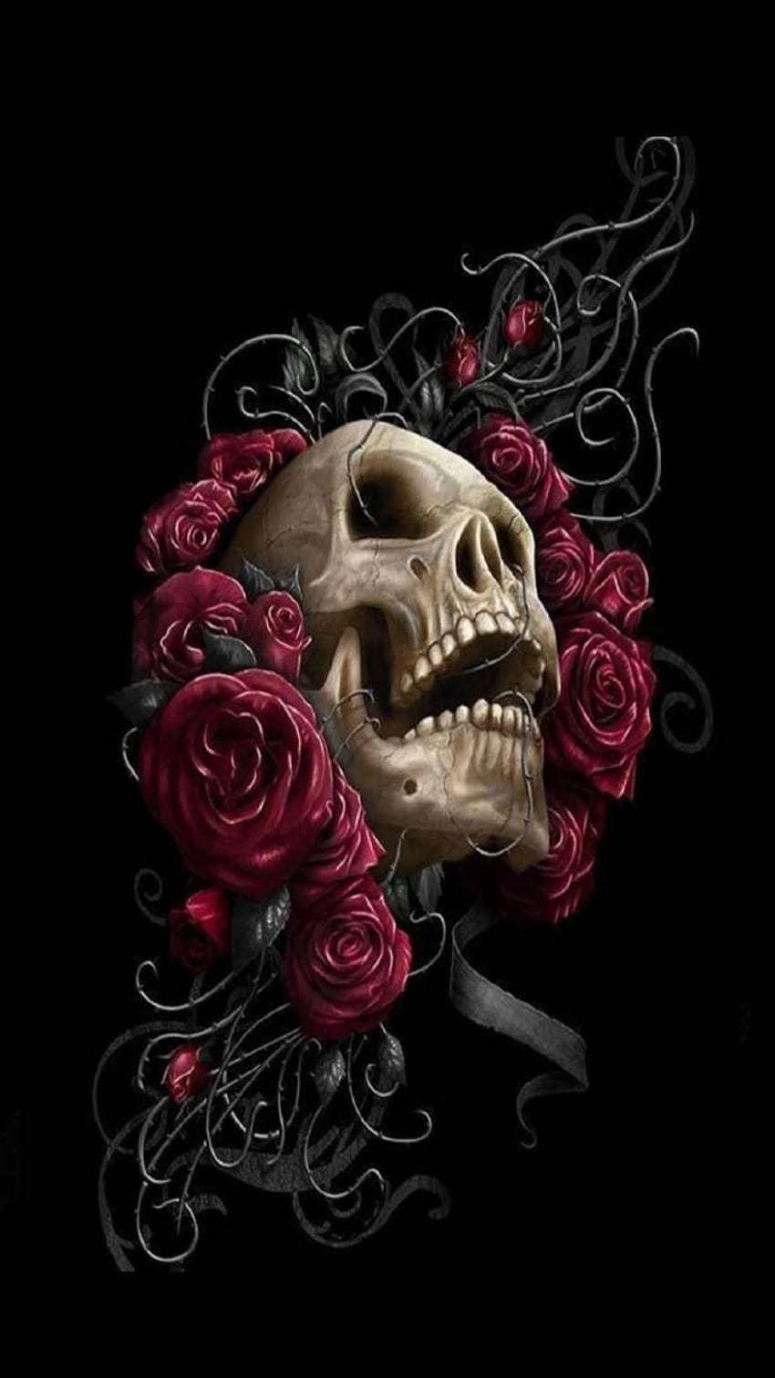 Skull Rose posté par John Mercado, crâne rose mobile Fond d'écran de téléphone HD