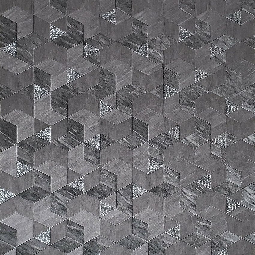 Z44523 Zambaiti Charcoal Grey fausse peau de vache papier peint diamant géométrique – wallcoveringsmart Fond d'écran de téléphone HD