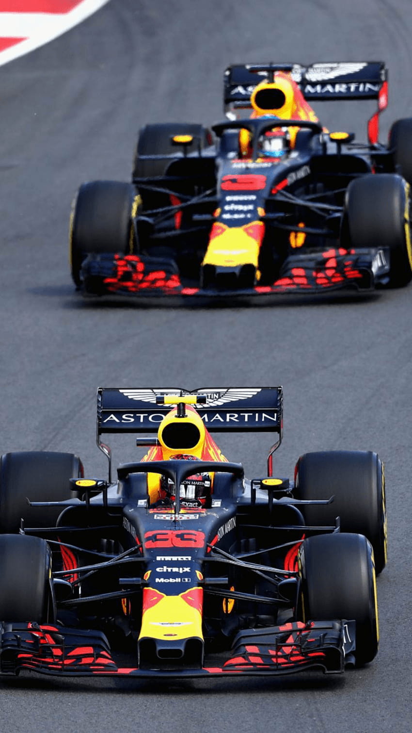 of Max Verstappen and Daniel Ricciardo in their, aston martin red bull HD phone wallpaper