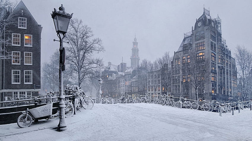 Amsterdam Winter HD wallpaper