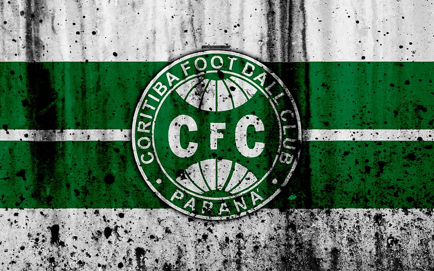 FC Coritiba, grunge, Brazilian Seria A, logo, Brazil, soccer, football club, Coritiba, stone texture, art, Coritiba FC with resolution 3840x2400. High Quality HD wallpaper