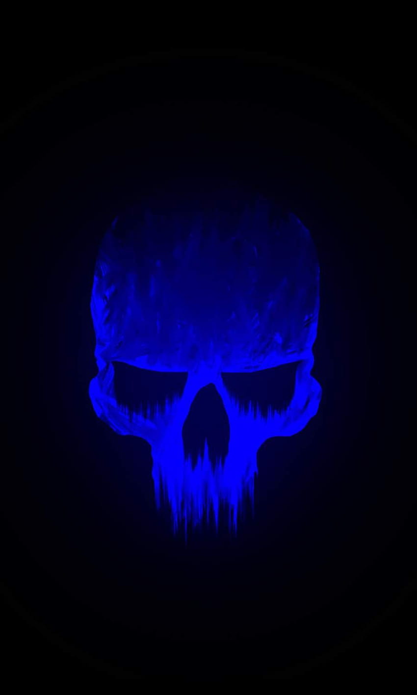 Cool Blue Skull, esqueleto azul fondo de pantalla del teléfono