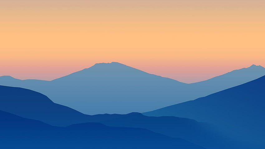 Minimalistic Gradient Mountains by elite001mm HD wallpaper