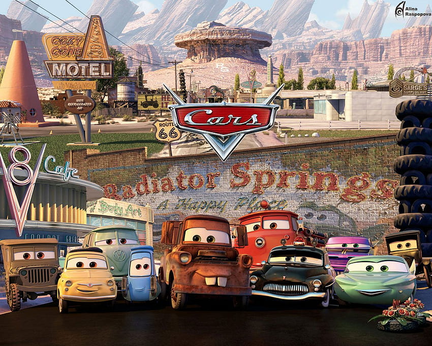 Cars 2006, cars in spring HD wallpaper