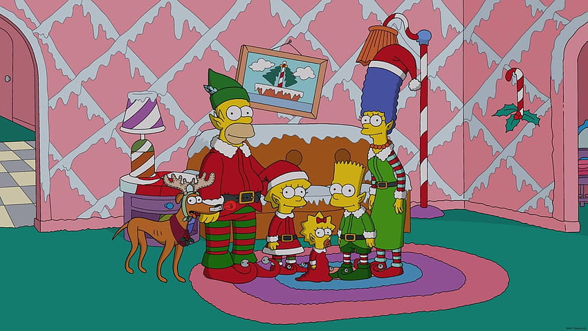 : The Simpsons Nativity Scene poster, Christmas, christmas simpsons HD wallpaper