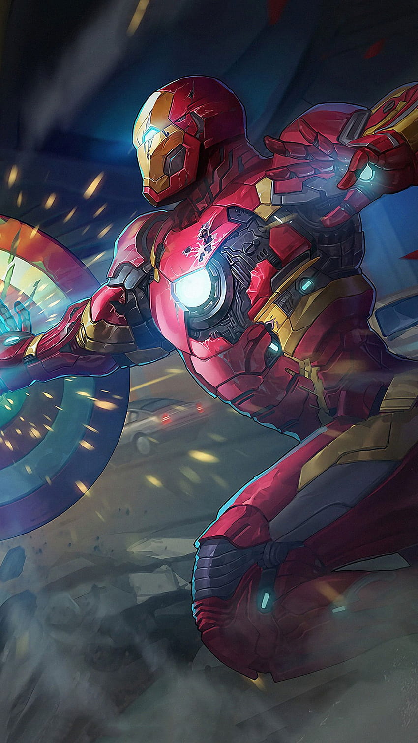 Captain America Iron Man Art, iron man colorful HD phone wallpaper | Pxfuel