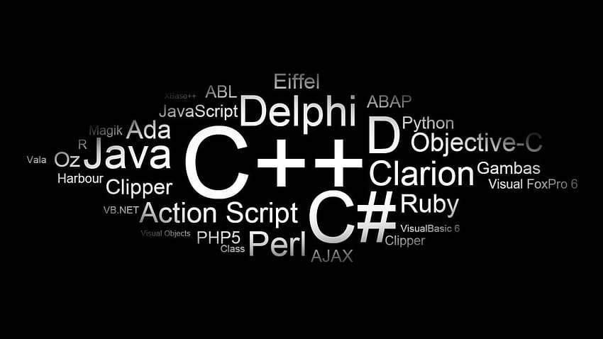 programming, Word clouds, Black backgrounds / HD wallpaper