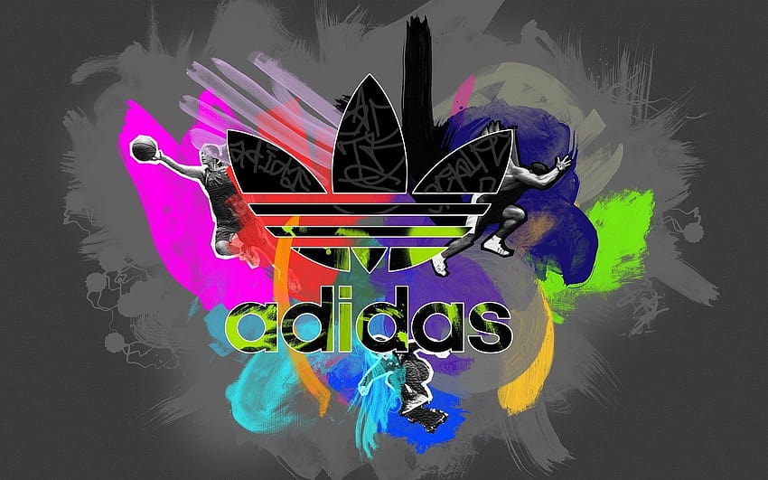 Colorful Adidas Logo HD wallpaper