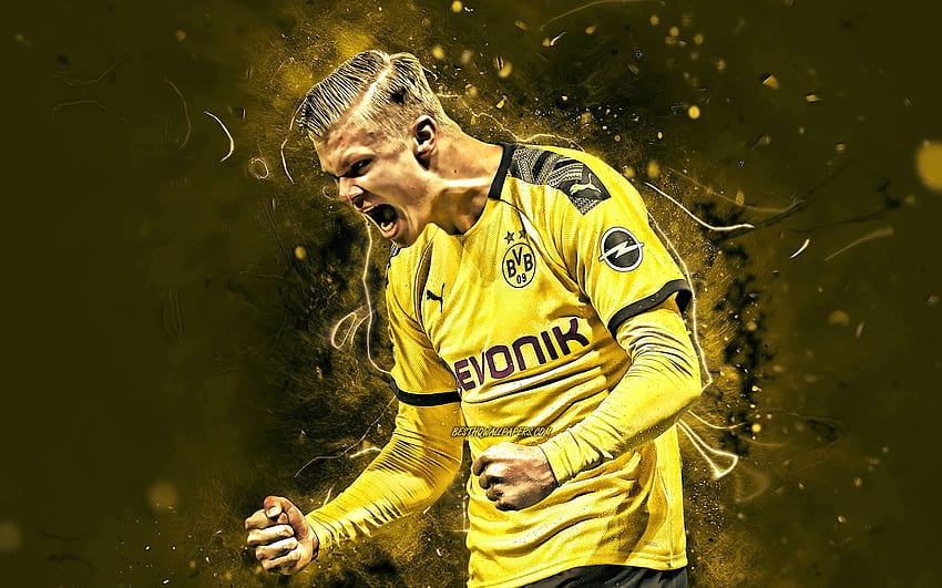 Erling Haaland, goal, Borussia Dortmund FC HD wallpaper