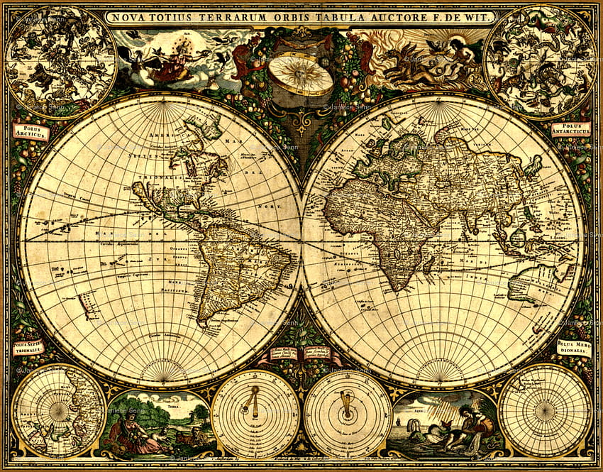 Mapa sistemático del viejo mundo Mapa del mundo antiguo, mapas antiguos fondo de pantalla