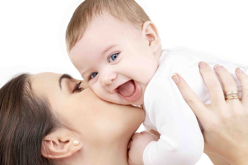 laughing baby playing with mother, cute baby boy HD wallpaper