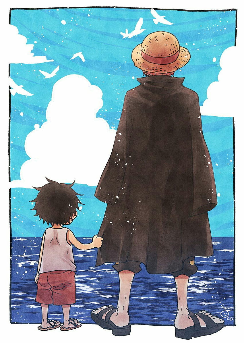 Shanks and little Luffy, luffy shanks HD phone wallpaper