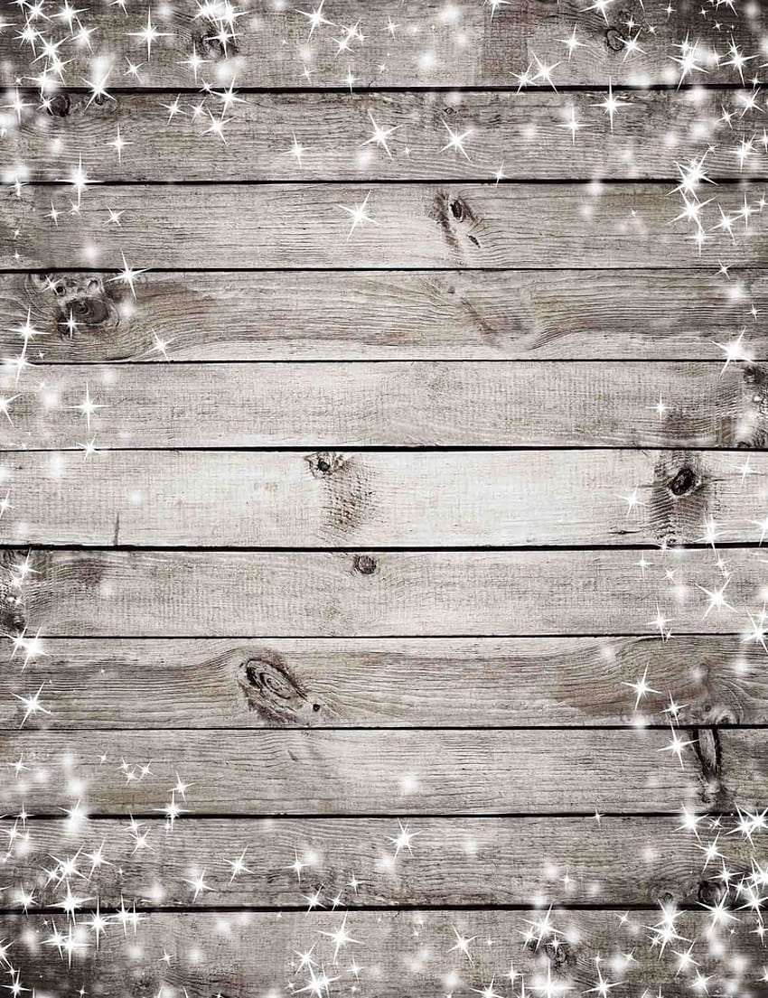 Wood Floor With Sparkles Stars Around Edges For Christmas Backdrop, christmas rustic wood HD phone wallpaper