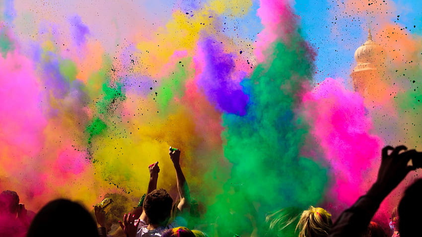 Holi Festival Of Colours, Indian holiday, spring, life, new moon, Holika, colored powder, event, Holidays, indian festival HD wallpaper
