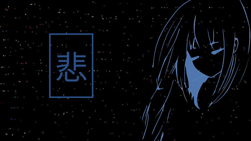 The kanji means sad.I hope that is enough aesthetic for you, dark aesthetic 1920x1080 HD wallpaper