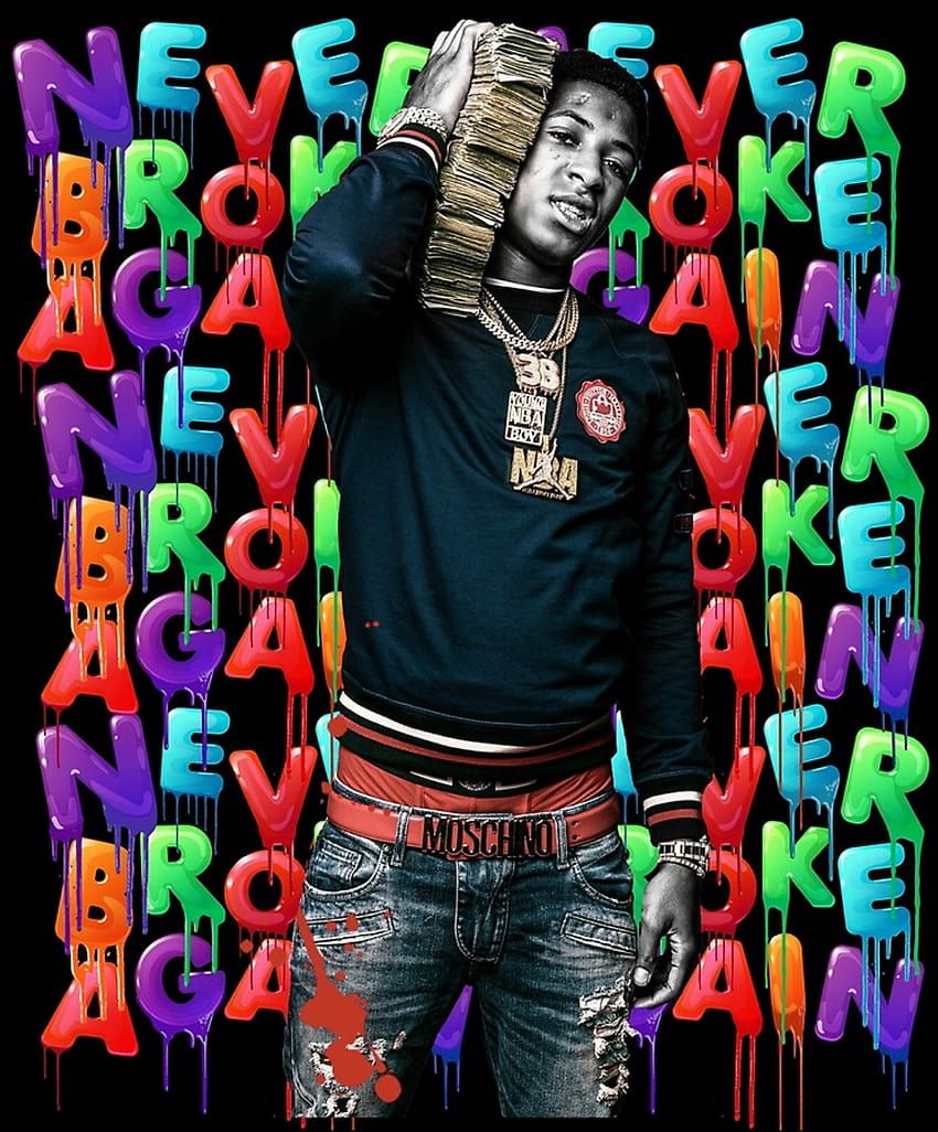 YoungBoy NBA, cash money, art work in 2021, never broke again logo HD phone wallpaper