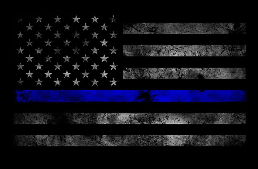 Thin Blue Line, cop flag computer HD wallpaper