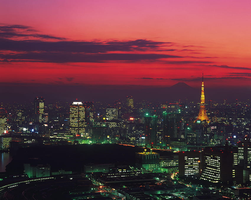 Torre de Tokio, Paisaje nocturno, Tokio, Japón, Mundo fondo de pantalla