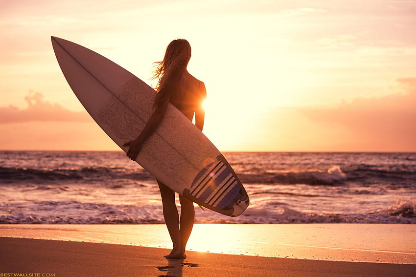 Surfer Girl, жени сърфисти HD тапет