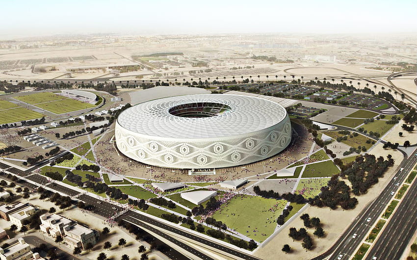 Stadion Al Thumama, stadion sepak bola Qatar, stadion baru, proyek, Doha, Al Thumama, Qatar, Piala Dunia FIFA 2022 dengan resolusi 1920x1200. Kualitas Tinggi, stadion qatar 2022 Wallpaper HD