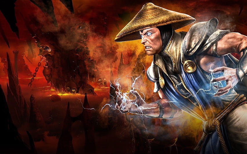 Links) 2011 Mortal Kombat Kämpfer, Kitana., Shao Kahn HD-Hintergrundbild