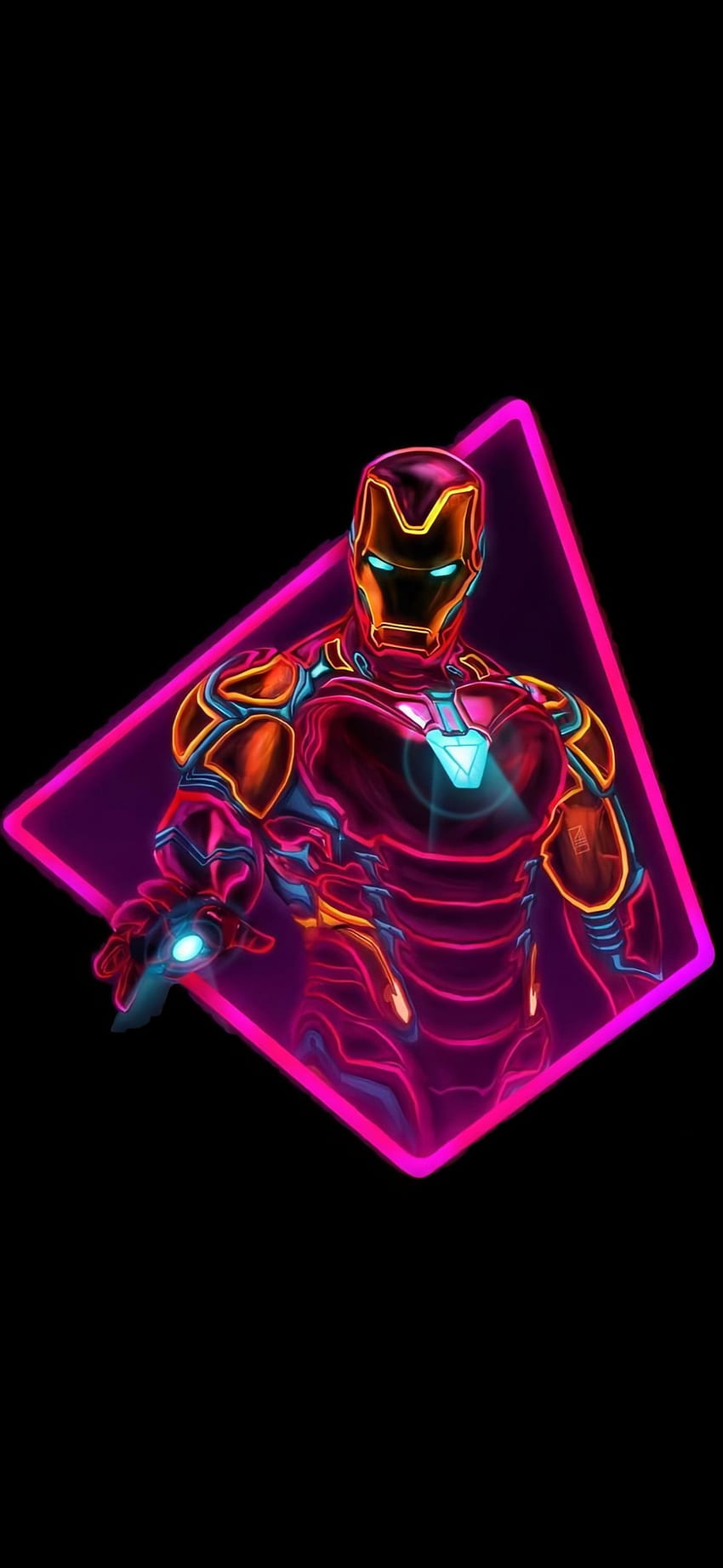 Neon Iron Man Amoled Vivo S1 Prime, mobile amoled neon HD phone wallpaper