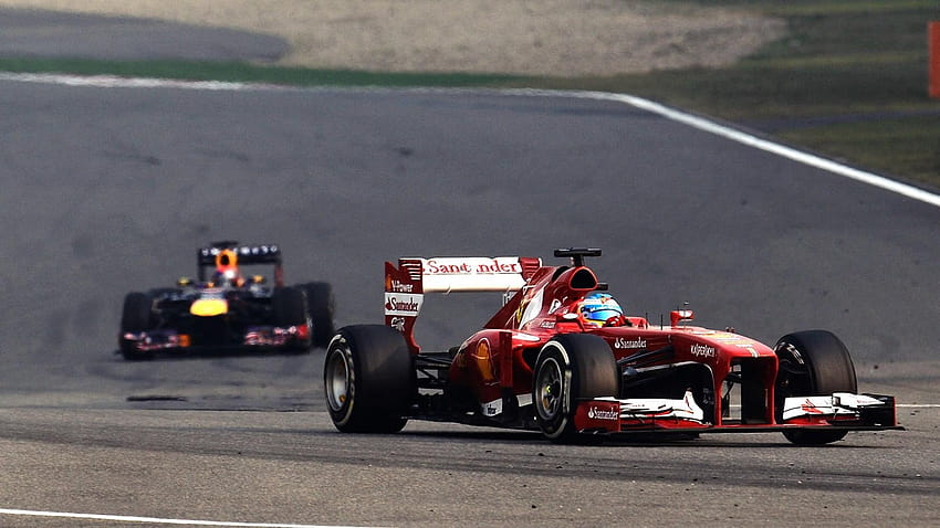 赤いレーシングカー、フェルナンド・アロンソ、フェラーリ、F1、スクーデリア、 高画質の壁紙