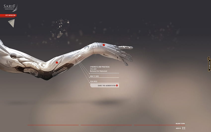 Deus Ex: Human Revolution, Sarif Industries / und Mobile Backgrounds, kybernetischer Arm HD-Hintergrundbild