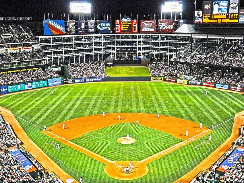 1024x768 สนามเบสบอล Texas Rangers Globe Life Park ใน วอลล์เปเปอร์ HD