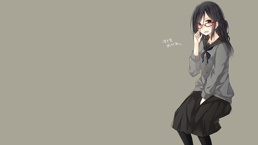 Yamasuta, Original Characters, School Uniform, Simple Backgrounds, anime  girl with glasses HD wallpaper | Pxfuel