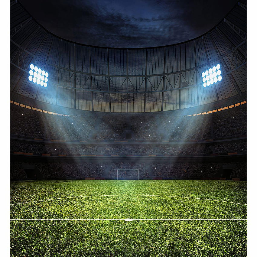 tła graficzne tło Nocne oświetlenie stadionu piłkarskiego, tło piłkarskie Tapeta na telefon HD