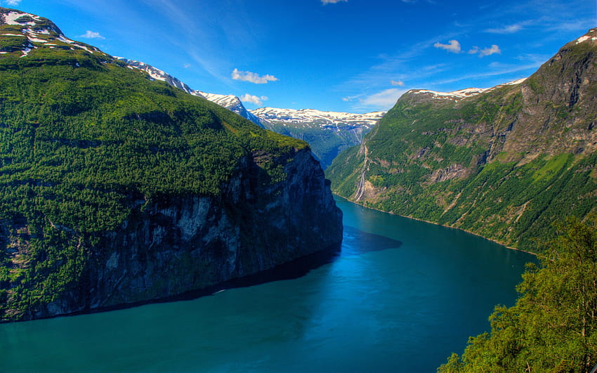 Geirangerfjord Fiordo Norvegia Fiordo Sfondo HD