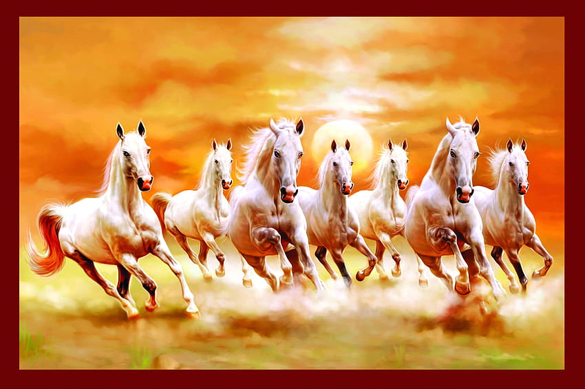Vastu Seven Horses, тичане на седем коня HD тапет
