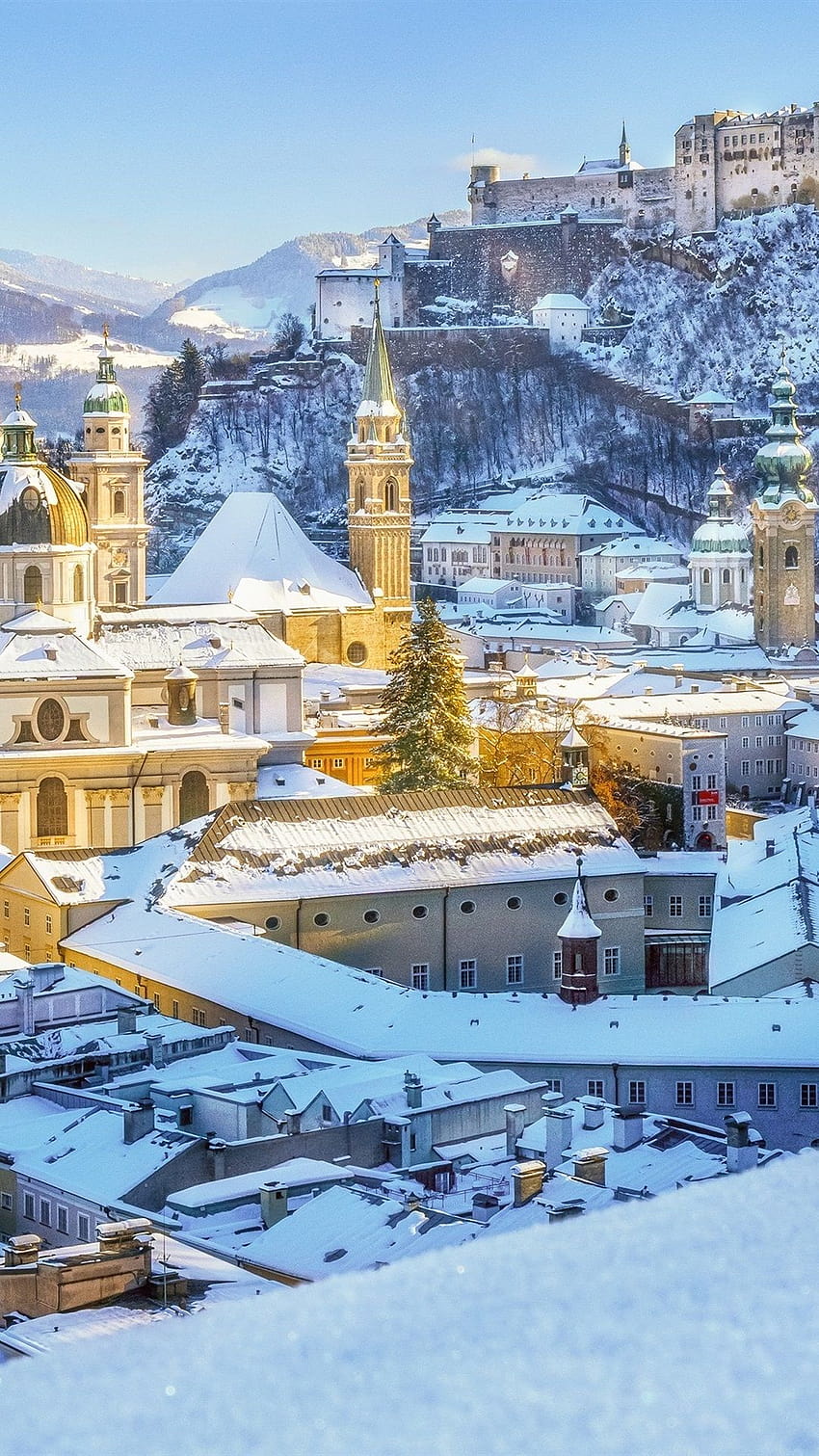 Salzburg Katedrali, Avusturya, kış ...en iyi, avusturya iphone HD telefon duvar kağıdı