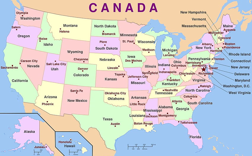 Peta Peta Amerika Serikat Dengan Negara Bagian Dan Kota Peta peta usa yang indah, peta Wallpaper HD