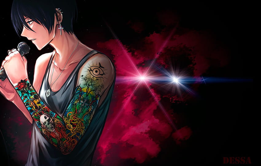 Anime-boy-neck-tattoo-earring-phone-wallpaper-4k-u by daarisameen