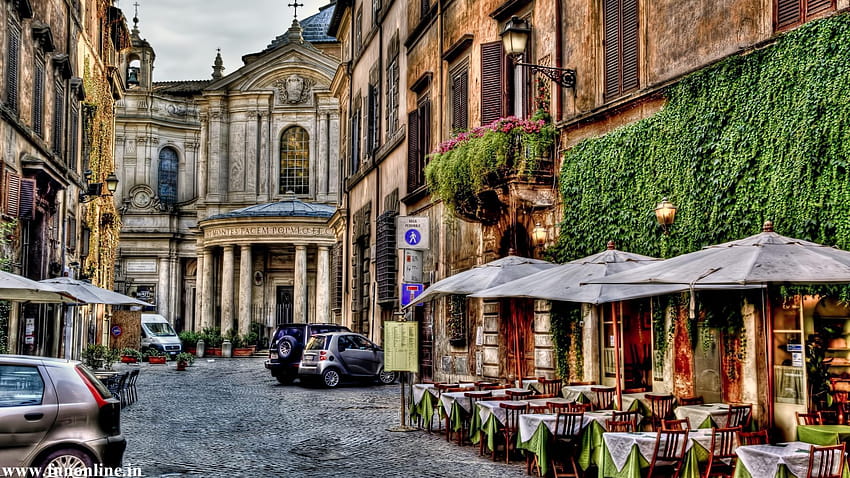 Old street in Rome and HD wallpaper