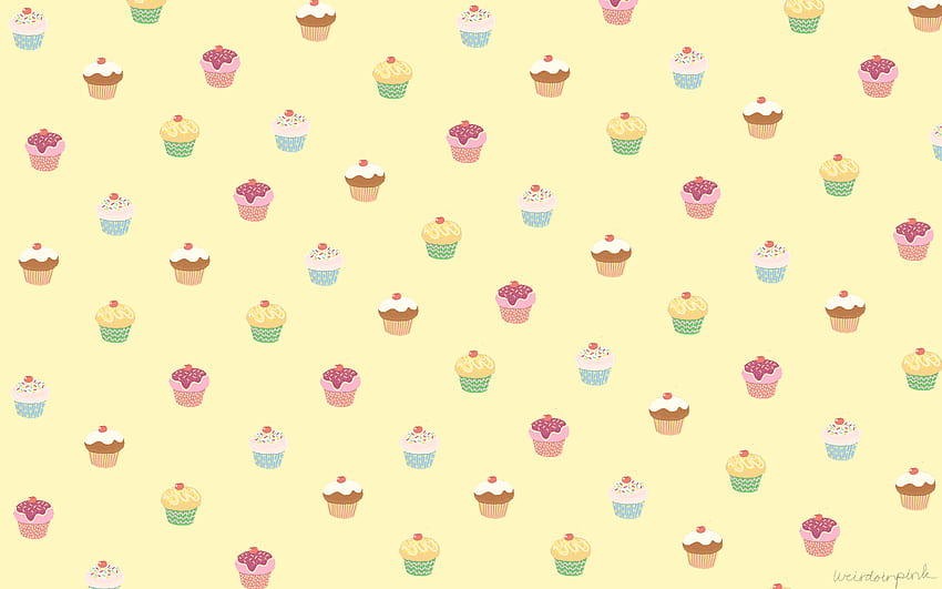 Cute Cupcakes . Watercolor Sweet Seamless Pattern Vintage HD wallpaper