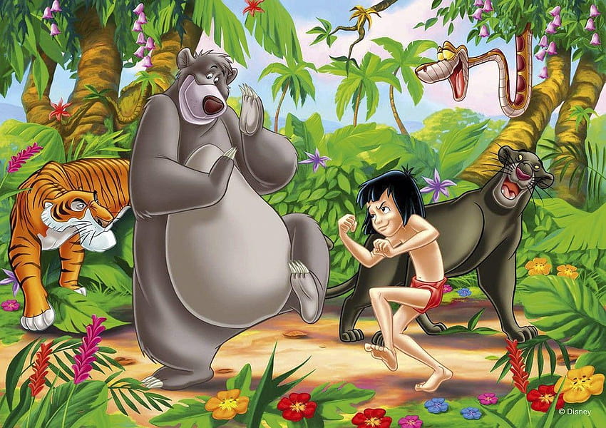 Layar Lebar Latar Belakang Buku Hutan Untuk Macbook, mowgli Wallpaper HD