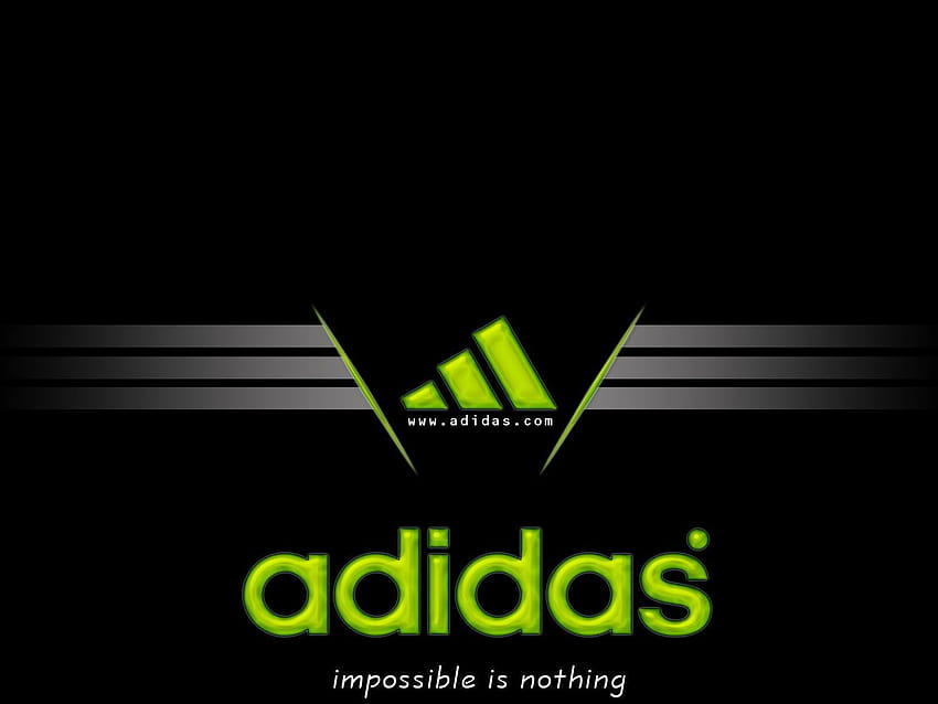 Adidas logo zielone tła komputerowe, oryginalne logo adidas Tapeta HD