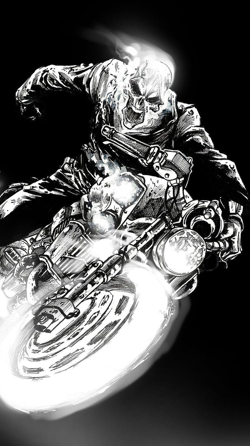 Ghost Rider Black Dark Artwork Pure Ultra, mobile ghost wallpaper ponsel HD