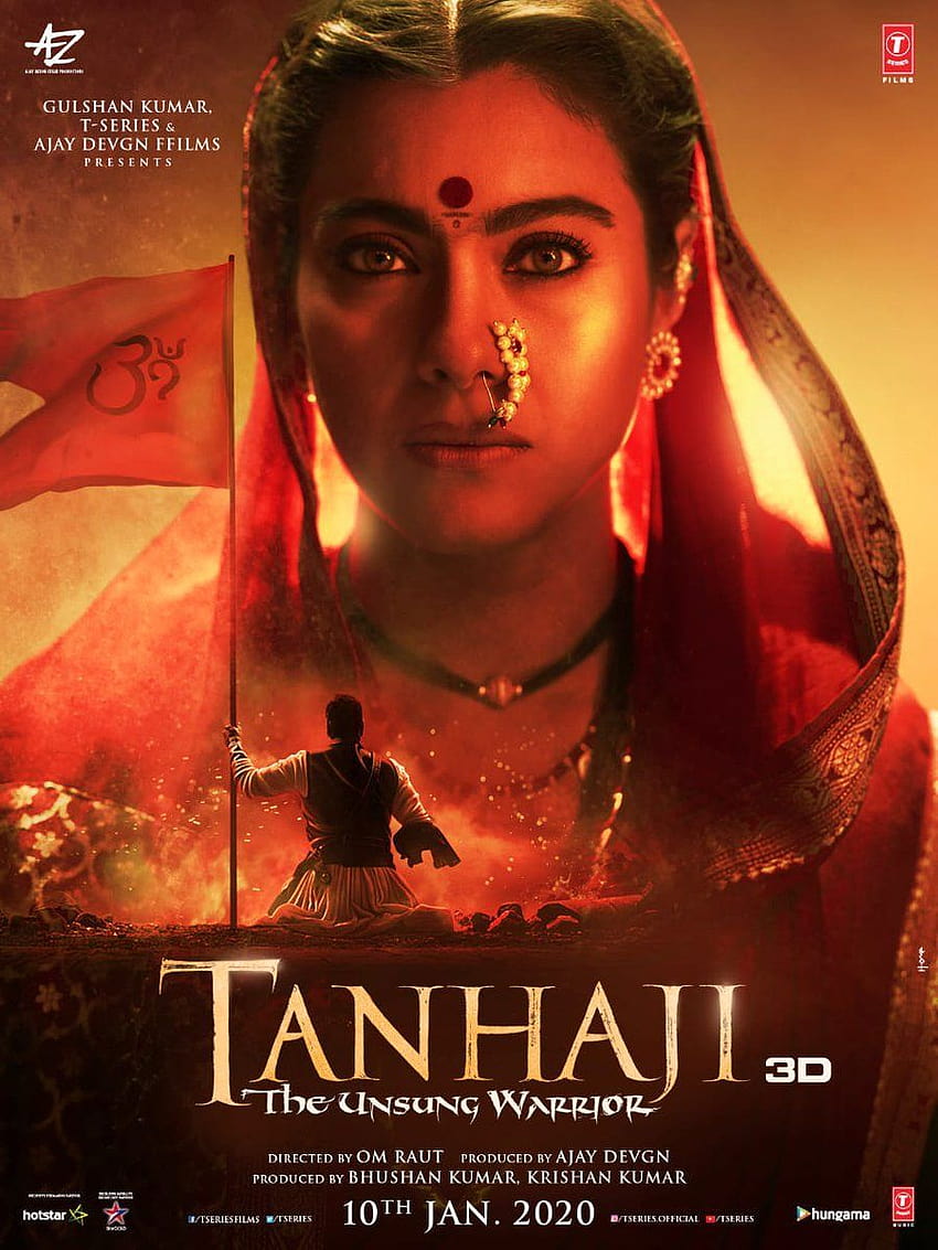 Il trailer esce domani Nuova locandina di Tanhaji: The Unsung Warrior, Stars Ajay Devgn, Kajol e Saif, film tanhaji Sfondo del telefono HD