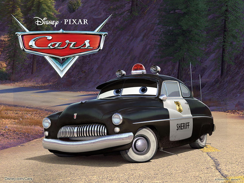 The Sheriff Police Car from Pixar's Cars Movie HD wallpaper