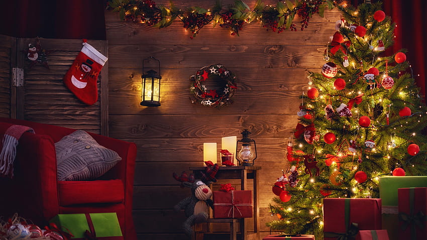 2560x1440 christmas tree, holiday, decorations, gifts, dual wide, 16:9 ...