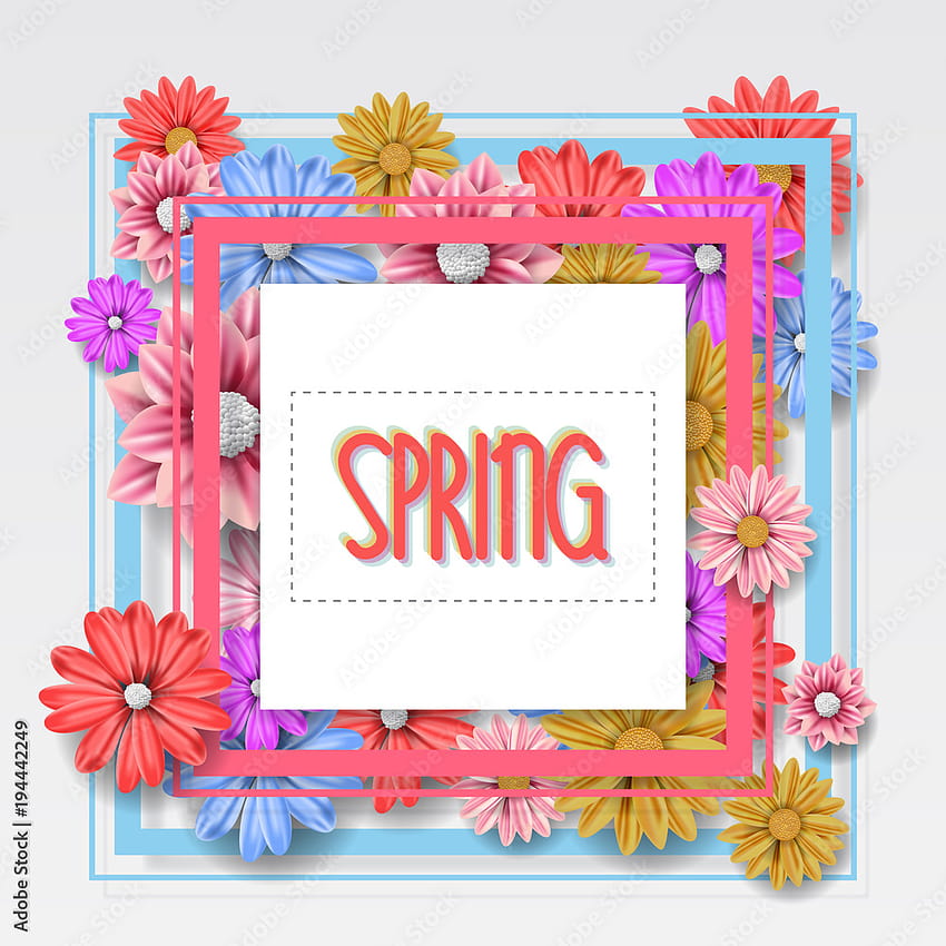 こんにちは春。 春の背景。 抽象的な美しいカラフルな花と春のデザインの背景。 ベクトル イラスト。 . チラシ、ポスター、パンフレット、クーポン割引。 株式ベクトル HD電話の壁紙