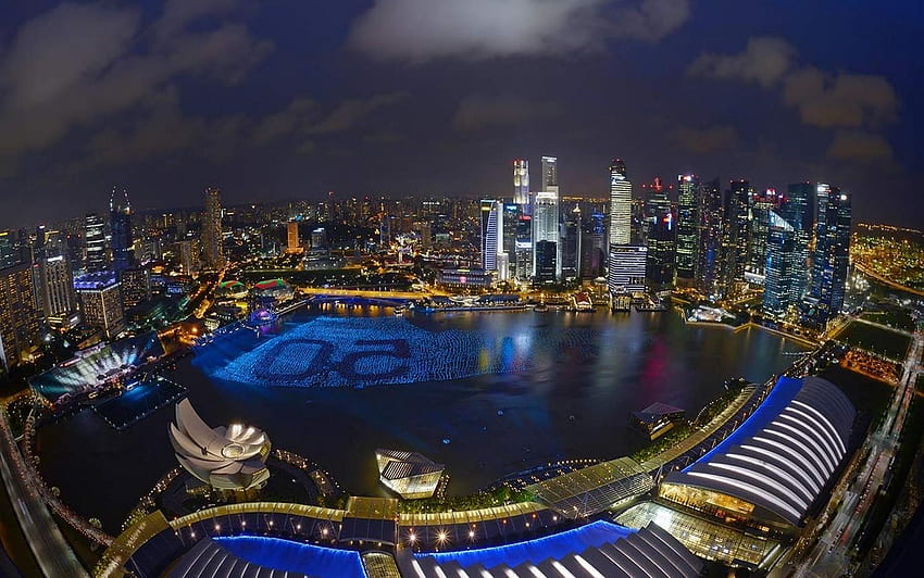 landscape, Cityscape, Architecture, Modern, Singapore, modern architecture night HD wallpaper