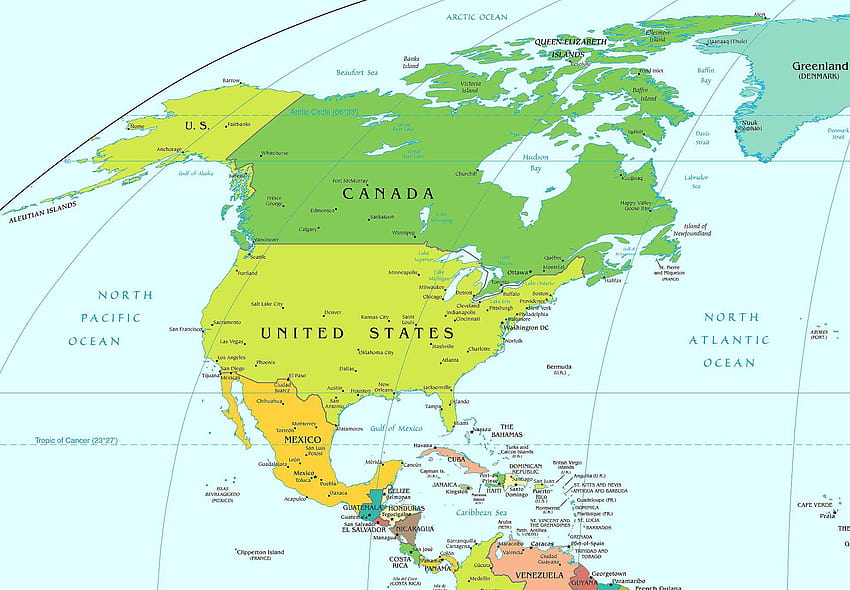 Orta ve Kuzey Amerika Haritası HD duvar kağıdı
