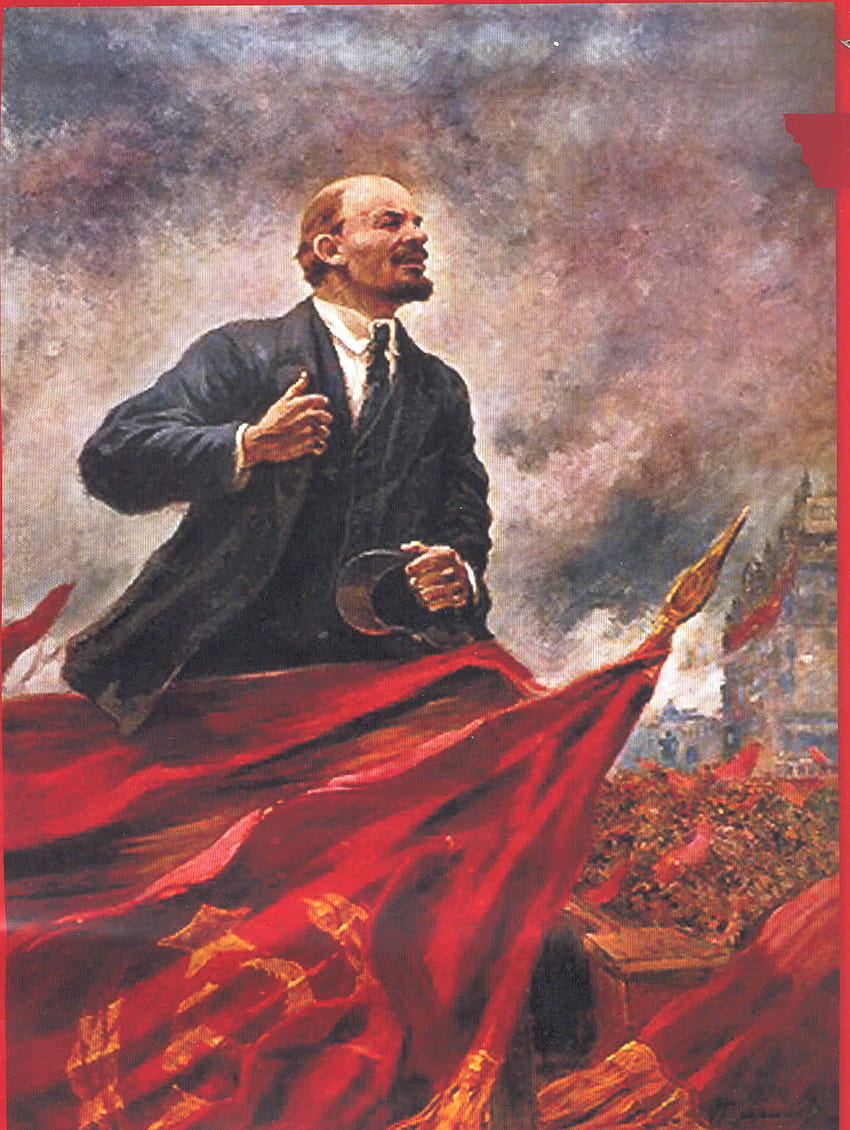 Lenin, kommunistische Flagge HD-Handy-Hintergrundbild