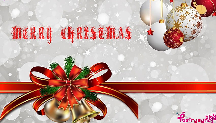 Merry Christmas Balls, Bells And Beautiful Decoration With Top 25 Quotes And 5 Good Graphics By Poetrysync1 blog, merry christmas bells HD wallpaper